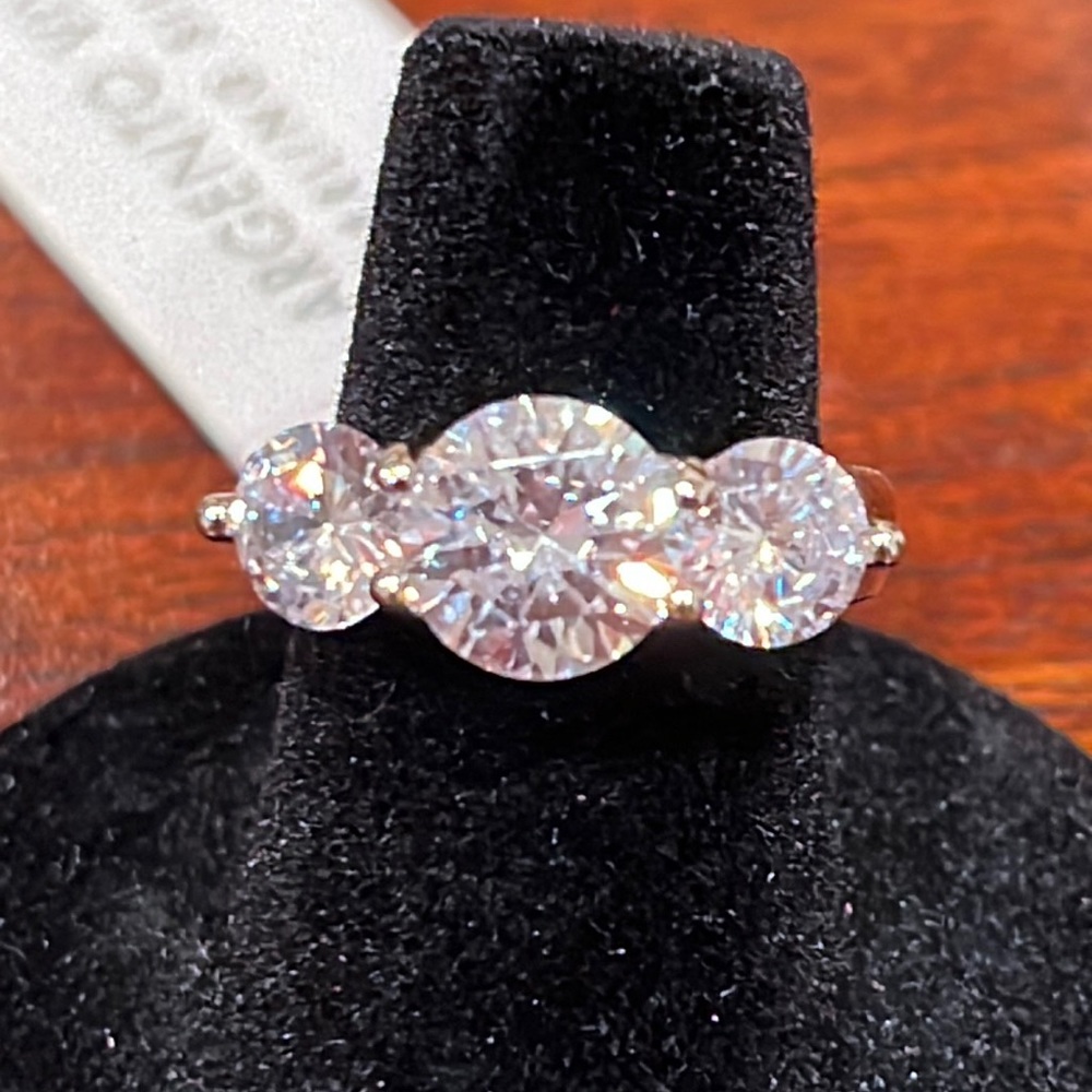 Gorgeous Argento Vivo Stg Silver/CZ ring sz 6 NEW